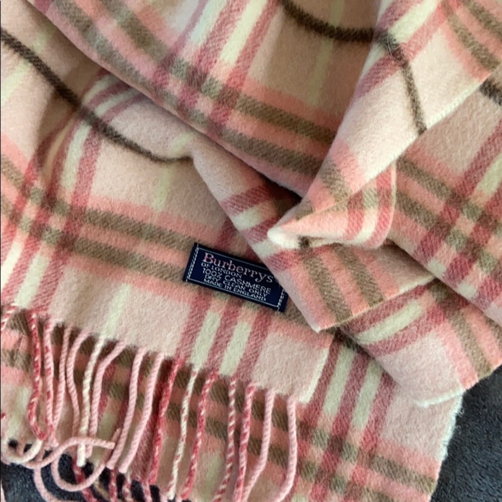 Authentic Burberry Pink Scarf 100% Cashmere